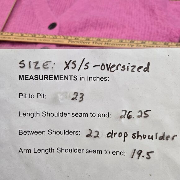 Rebecca Taylor Cardigan Sweater Size XS/S Oversized Pink Brushed Finish Mohair - Picture 3 of 10